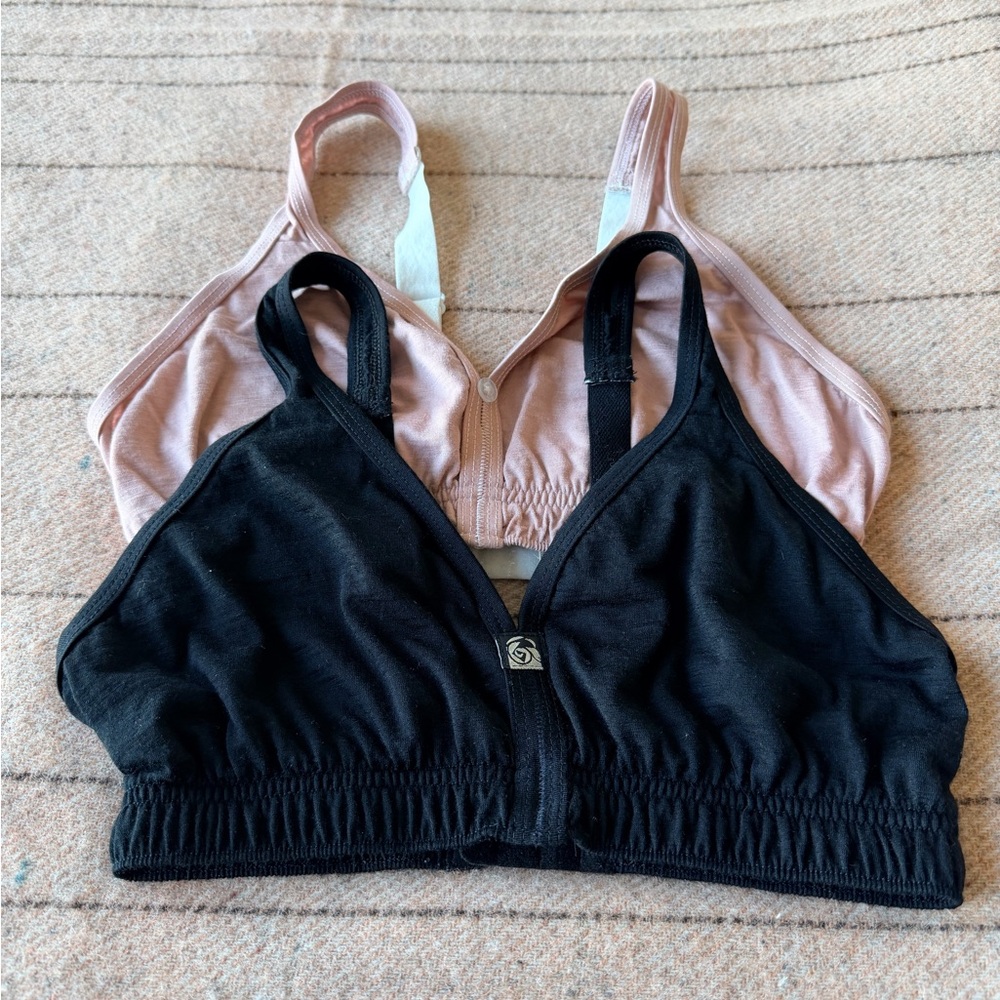 Bundle of two Merino Country Baa Bras (pink and black, small)